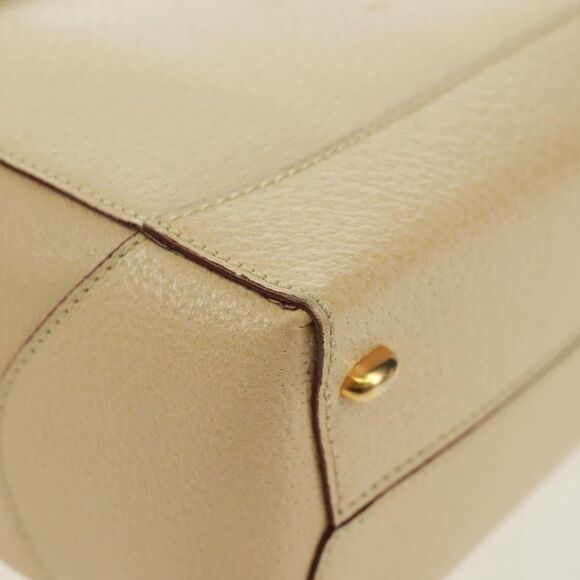 Celine 16 Top Handle Bag Grained Calfskin Beige Leather Handbag (Pre-Owned) - Picture 9 of 16